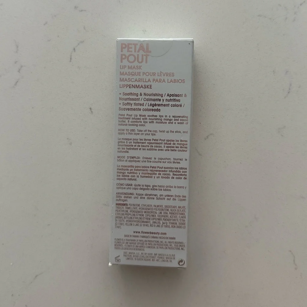 Flower by Drew Petal Pout Lip Mask - Smooch - Rosy Pink/Lemon‎ Sugar Scent - NWB